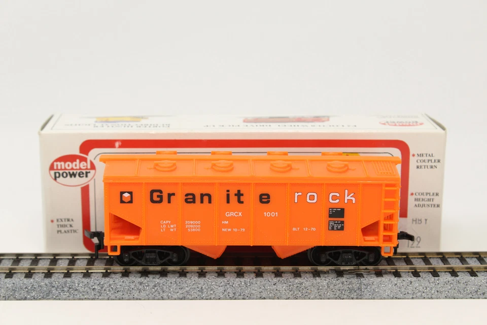 HO Model Power 36' 2-Bay Covered Hopper Granite Rock GRCX 1001 Orange - Image 1 of 4