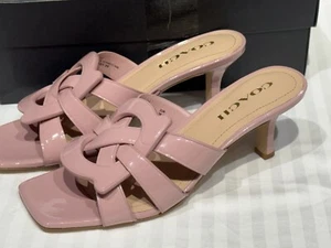 Womens Coach Tillie Rose Pink Patent Leather Sandal Fashion Slides Size 8 CN164 - Picture 1 of 10