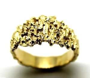 Kaedesigns New Genuine 10ct White or Rose Or Yellow Gold Diamond Nugget Ring - Picture 1 of 16