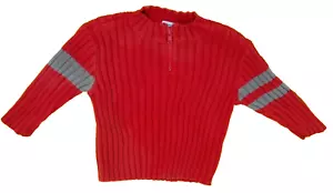 Vintage Old Navy Baby roter Rippstrick Pullover Gr. 12-18 Monate 1/4 Zip Pulli - Bild 1 von 7