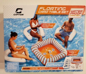 Cipton Floating Inflatable Card Table Set with Seats - Picture 1 of 10
