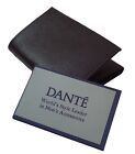 DANTE NEW MENS WALLET Brown LEATHER TRIFOLD VINTAGE BAG NWT, approx. 3” x 4.25”