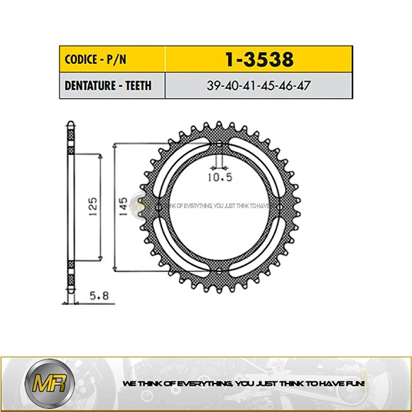 PER YAMAHA XT 550 1982 1983 1984 CORONA IN ACCIAIO SUNSTAR PASSO 520 - 45 DENTI Foto 1 de 1