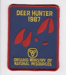1987 Red Border Ontario Successful Deer Hunting Patch Reproduction - Picture 1 of 1