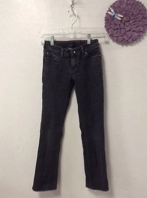 Джинсы для девочек Levis размер 8 черные узкие прямые стразы красные бирки 59 - Изображение 1 из 4