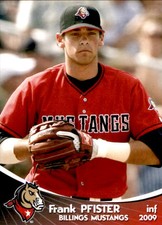2009 Billings Mustangs Grandstand #28 Frank Pfister Los Angeles California Card