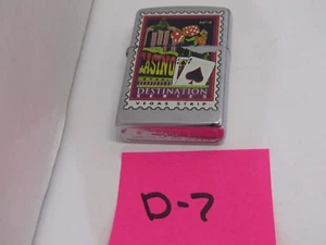 D-7 OLD USED ZIPPO LIGHTER CASINO DESTINATION VEGAS STRIP ACE COLLECTABLE - Picture 1 of 2