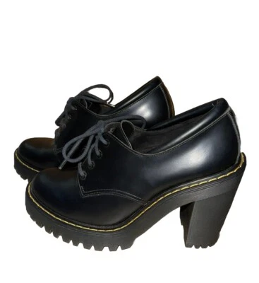 Dr Martens Salome Tacón Alto Cuero Liso Negro UK5 EU38 US7 Foto 1 de 4