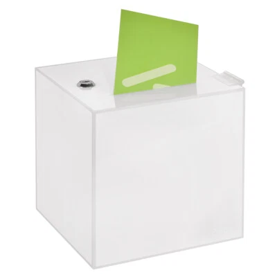 Losbox / Aktionsbox 200x200x200mm, abschließbar opal / blickdicht / Acrylglas - Bild 1 von 4