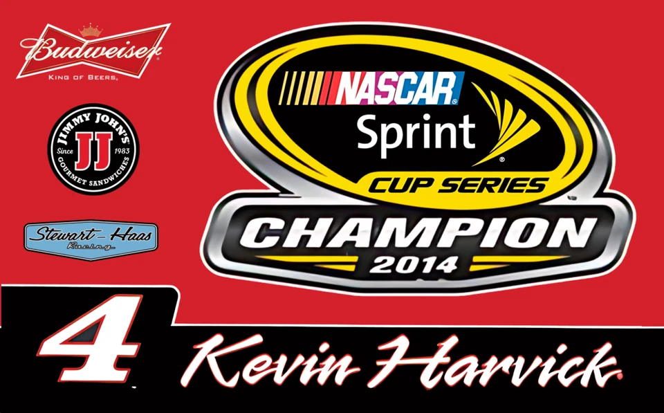 Kevin Harvick #4 2014 Champion Cup Series Nascar Doble Cara 3x5 Bandera Envío Gratis Foto 1 de 1