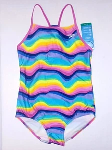 Speedo One Piece Girls Bathing Suit XL EXTRA LARGE Swimsuit Pink Purple - Picture 1 of 4
