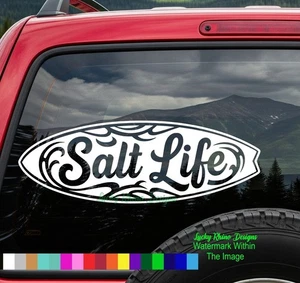 Calcomanía pegatina para tabla de surf Salt Life coche camión ventana parachoques vinilo playa océano - Imagen 1 de 4