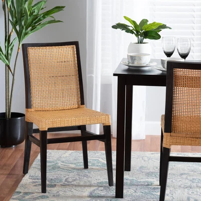 Lingga Moderno Bohemio Marrón Oscuro Madera de Caoba y Natural Foto 1 de 4