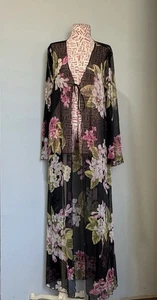 Vintage Victoria’s Secret Sheer Mesh Floral Duster Robe Kimono XS/S Y2K 2002 USA - Picture 1 of 8