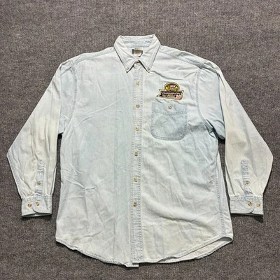 Vintage Tony Stewart 2005 NASCAR Champion Mens Long Sleeve Denim Shirt Large Lee - Image 1 of 4