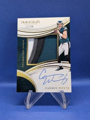 2016 Immaculate Collection CW Carson Wentz 4 Color RPA /49 ON CARD AUTO (RC)  - Image 1 of 2