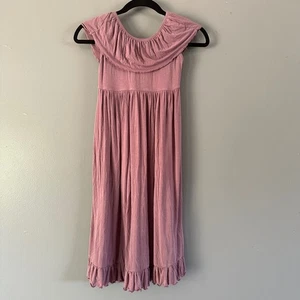 Kickee Kids Bamboo Ruffle Collar Mauve Purple Maxi Dress - Picture 1 of 9