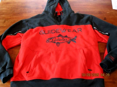 Cabela's Guidewear Storm Cotton Heavyweight Hoodie Men's SZ XL  RED GRAY EUC - Image 1 of 4