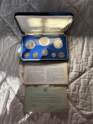 1973 BARBADOS 8 Proof Coin Set 2 Silver - SEALED - Image 1 of 4