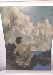 Impresión Maxfield Parrish "AIR CASTLES" ~ Excelente color litografía de principios de 1900 - Imagen 1 de 8