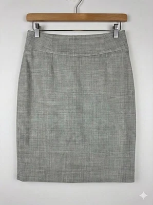 Falda Lápiz J.Crew 4P Pequeña Gris Preppy Clásica Informal Estilo Elegante Foto 1 de 4