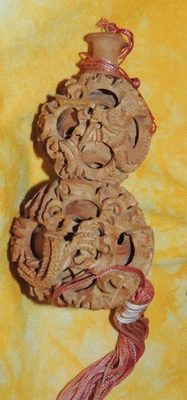 BOLA DE QUEBRA-CABEÇA CHINESA VINTAGE DE MADEIRA INFINITA - Imagem 1 de 4