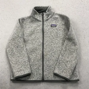 Patagonia Better Sweater Boys Small Gray Fleece Jacket Full Zip Outdoor Logo - Picture 1 of 8