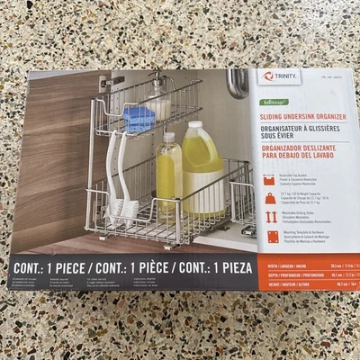 Trinity Organizador de Fregadero Deslizante, Un Paquete, Cromo OB Foto 1 de 4