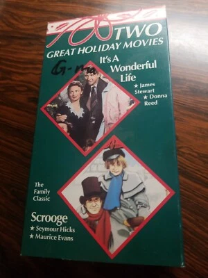 VHS Box Set Two Great Holiday Movies: Its a Wonderful Life Scrooge James Stewart - Image 1 of 4