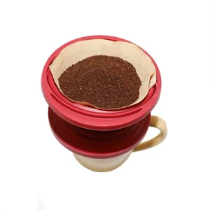 Wolferland Camping Soporte de Filtro de Café Plegable con Bolsa, Lavable, Rojo - Imagen 1 de 7