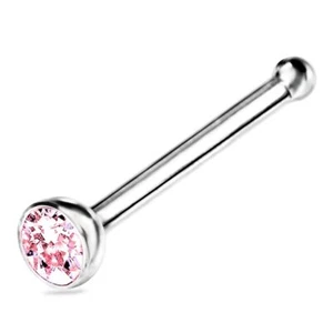 Damen Stecker Piercing Nasenstecker dünn mit Swarovski Kristallen in 925 Sterlin - Bild 1 von 5