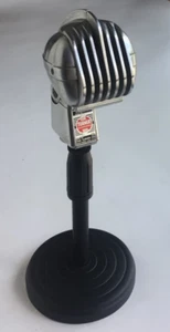 Turner 33D Hi Impedance Dynamic Microphone 1950s MCM Deco Satin Chrome Working! - Picture 1 of 10