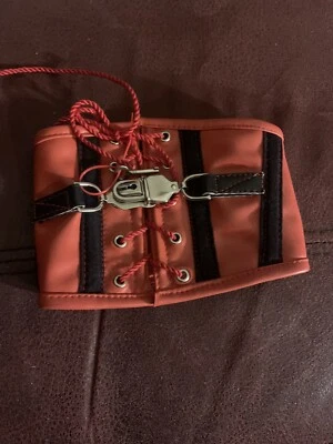 Brazalete vintage ?bloqueo deshuesado con llave 14”x5” rojo Foto 1 de 4