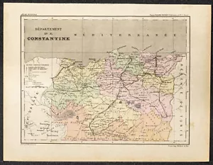 1896 - Verwaltungsbezirk De Constantine - Algerien Französisch- landkarte - Bild 1 von 5