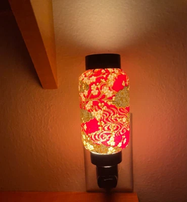 Lámpara de luz nocturna washi oriental japonesa flor bossom ciruela decoración del hogar Foto 1 de 4