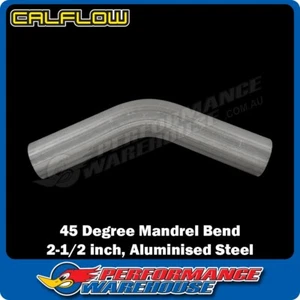Acero aluminizado 2,5 pulgadas O.D. Tubo de escape de curva de mandril de 45 grados, T45SE250-AS - Imagen 1 de 2