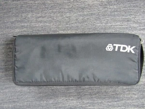 TDK Case Logic 15 Cassette Tape Storage Holder Zipper Black Vintage 12"x5"x3" - Picture 1 of 4