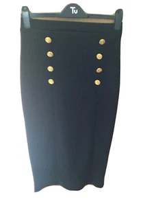 I SAW IT FIRST Black Bodycon Skirt U.K. 140Added Stretch Pull On T7060 - Foto 1 di 3