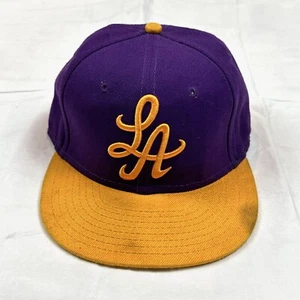 LA Premier Fits Hat 100% Wool Lakers Colors Flat Visor Cap SnapBack Embroidered - Picture 1 of 9