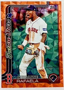 2025 Topps Series 1 Ceddanne Rafaela ORANGE DIAMANTE FOIL 08/25 SSP Red Sox - Picture 1 of 2