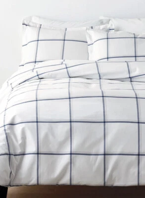 Company Store Window Pane Plaid 200TC Yarn Dyed Percale Queen Duvet Cover & Sham - Image 1 of 4