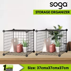 SOGA 2X DIY Shelf Single Cube Bag Shoes Storage Organiser Portable Foldable - Picture 1 of 10