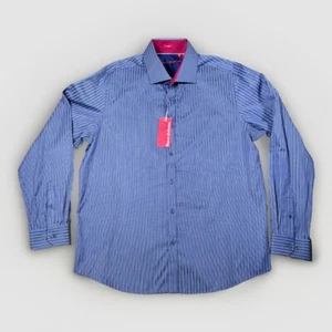 Report Collection Blue Long Sleeve Button Up Shirt XL Striped Originals - Picture 1 of 9
