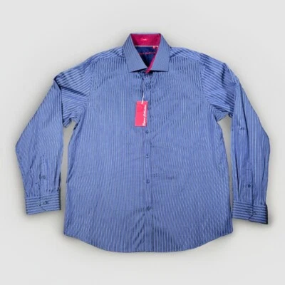 Report Collection Blue Long Sleeve Button Up Shirt XL Striped Originals - Image 1 of 4