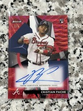 2021 TOPPS FINEST CRISTIAN PACHE RED WAVE REFRACTOR  RC AUTO # 3/5 BRAVES