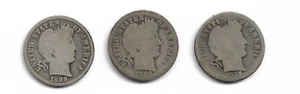 Lotto di 3 monete da barbiere :1898 1898-O 1898-S - Foto 1 di 2