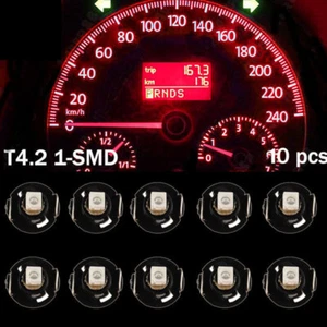 10x Rojo T4/T4.2 1SMD Tablero Medidor Cluster LED Interior Instrumento Bombilla Luz Mapa. - Imagen 1 de 4