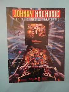 Johnny Mnemonic Pinball Machine Flyer Williams Autographed Brochure V1 - Picture 1 of 4