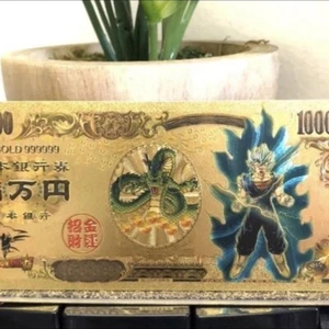 24k Gold Foil Plated Vegito Dragon Ball Z Banknote Anime Collectible - Picture 1 of 3