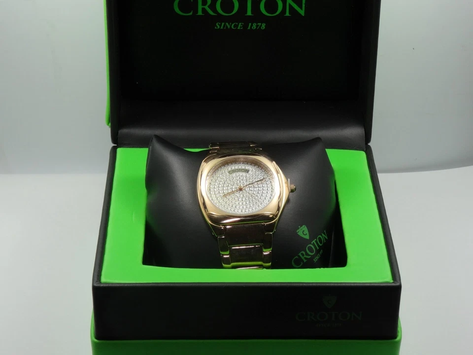 NEW "CROTON" CRYSTAL ACCENTS DIAL ROSE GOLD TONE & INTERCHANGEABLE BAND WATCH - Image 1 of 4